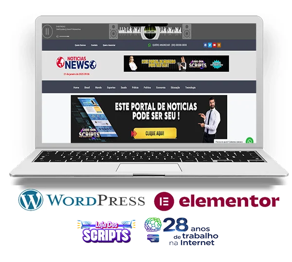 Portal Noticias Automáticas - PDN-7797CR com player de Rádio