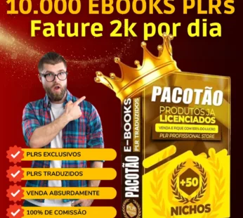 Pack PLR 10.000 Ebooks Milionários [MAIS BARATO]