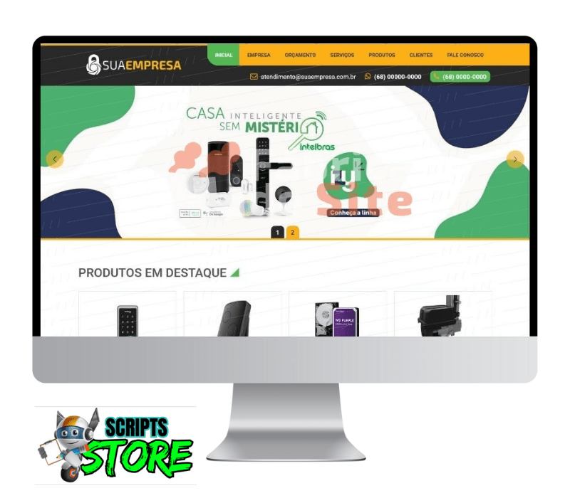 SCRIPT SITE PRONTO TEMA SEGURANÇA ELETRÔNICA EM PHP COM PAINEL ADMIN COD-8010