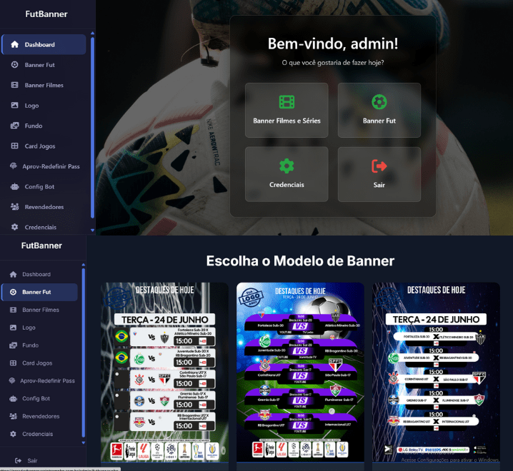 SCRIPT GERADOR DE BANNERS FILMES E JOGOS DO DIA