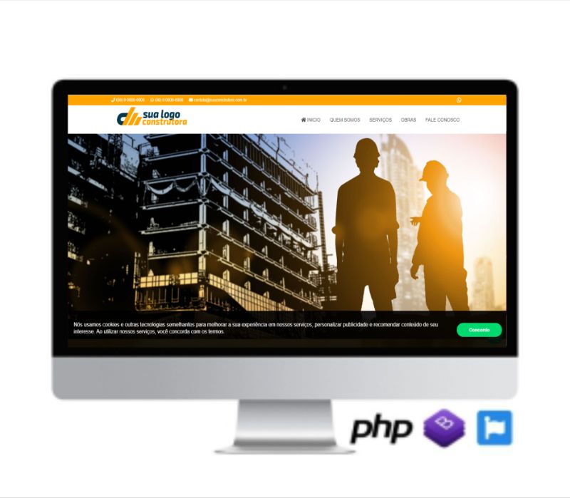 SCRIPT SITE INSTITUCIONAL EM PHP TEMA CONSTRUÇÃO COD-8031